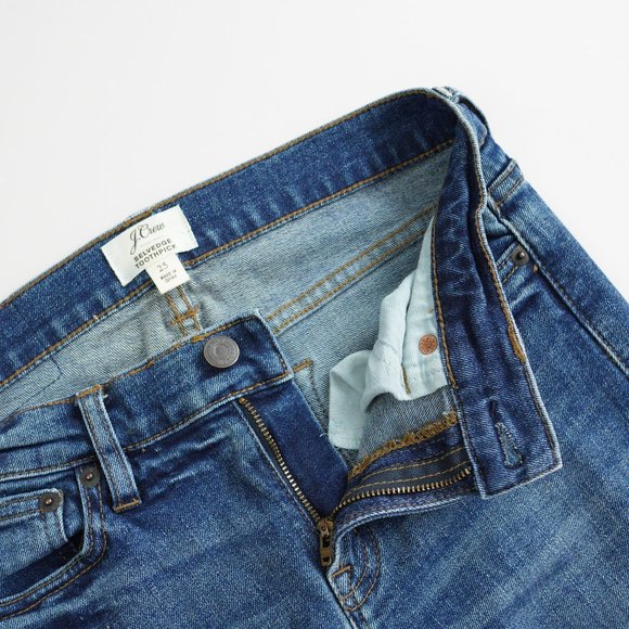 J. Crew Selvedge Toothpick Stretch Denim Skinny Jeans Womens Size 25 Dark Wash - Picture 4 of 13